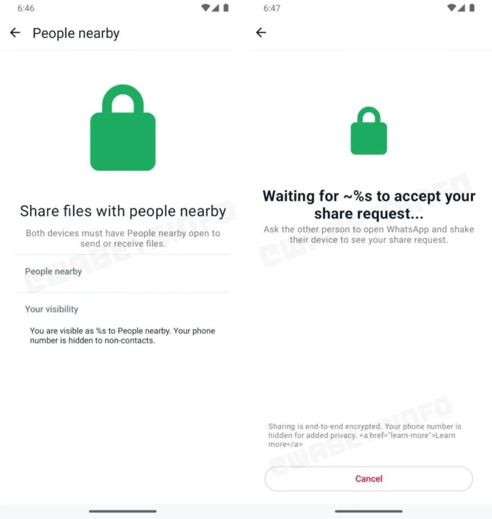WhatsApp New File Sharing with Nearby Feature