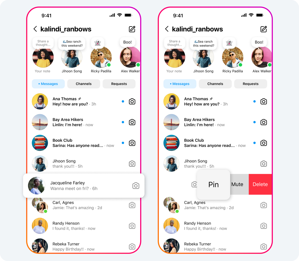 Instagram Pin Chats: