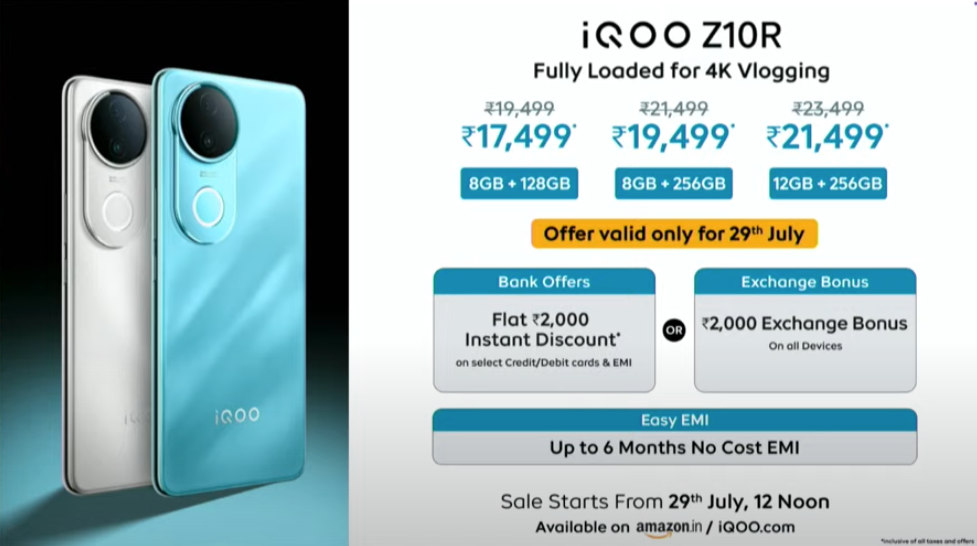 iQOO Z10R Launch Offer