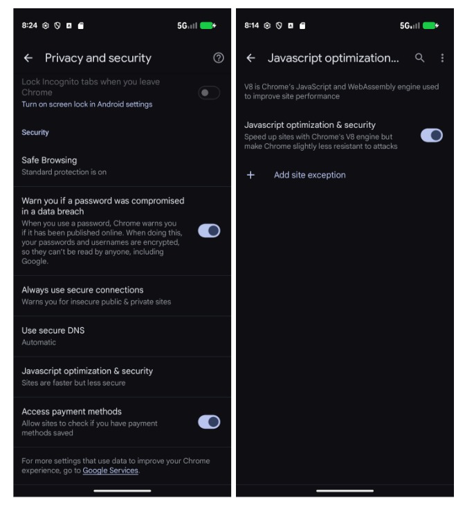 JavaScript Controls and Optimizations
