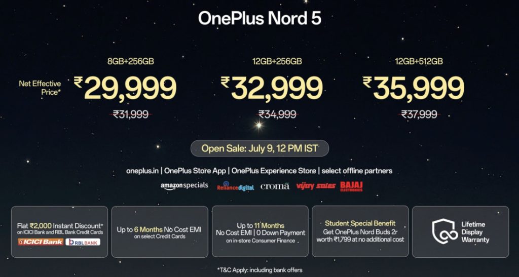 OnePlus Nord 5 Price