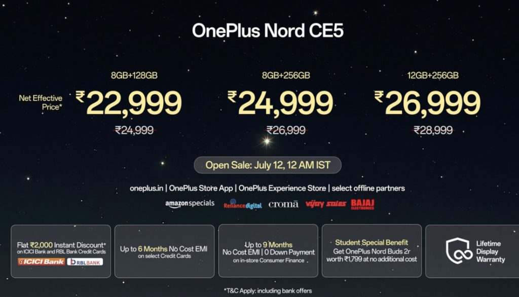 OnePlus Nord CE5 India Price