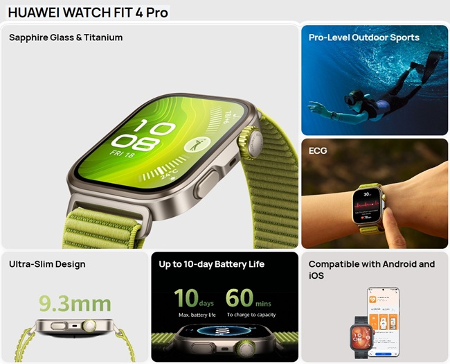 HUAWEI watch fit 4 pro features
