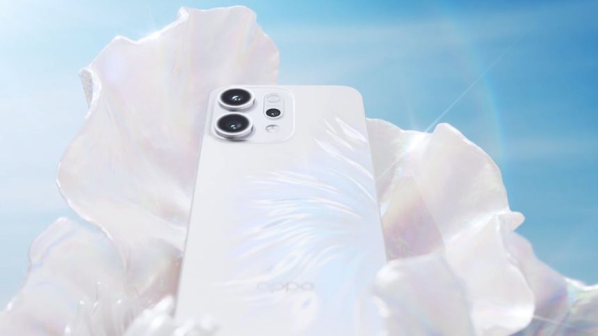 Oppo Reno 14 in Pearl White