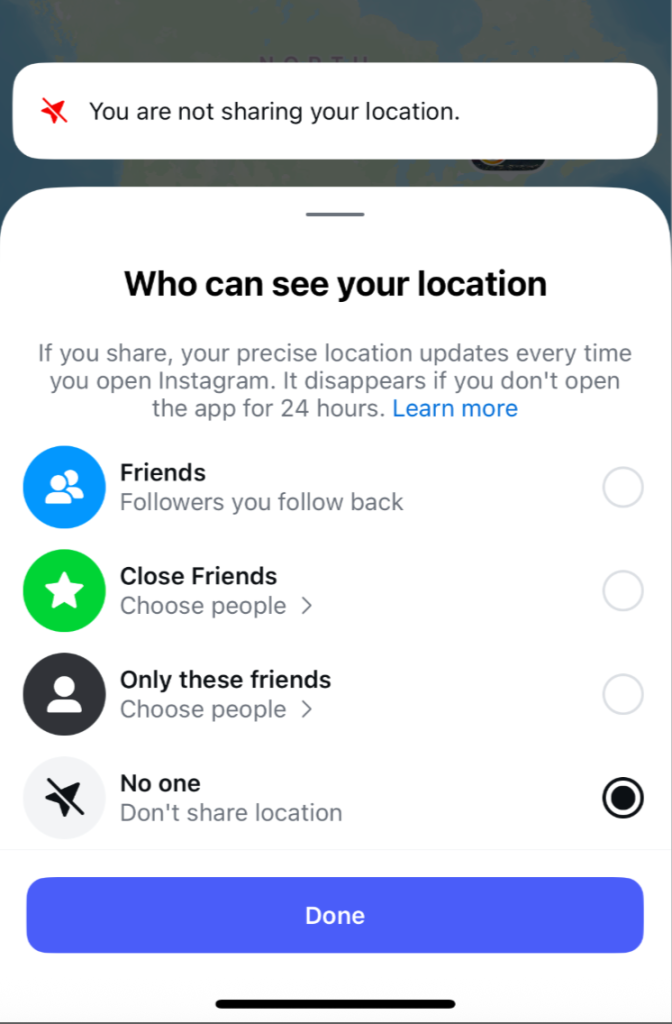 How to Set Your Location Sharing Preferences Instgram Map