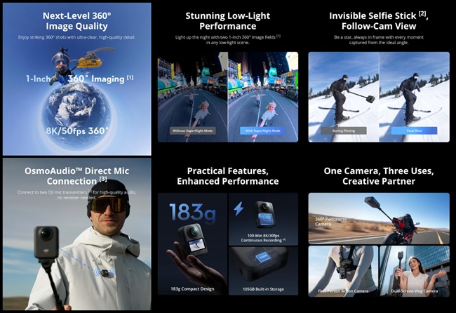 DJI Osmo 360 Features