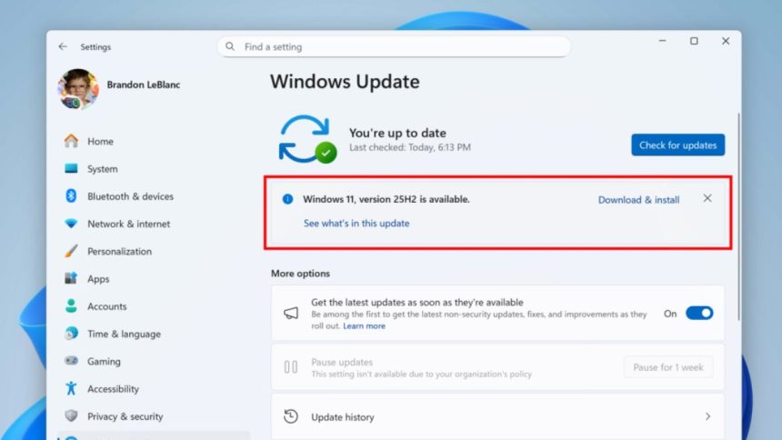 Windows 11 25H2 Now Available in Release Preview Channel for Early Access