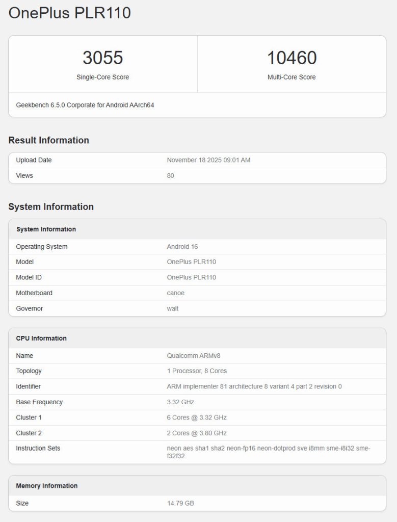 OnePlus Ace 6T with Snapdragon 8 Gen 5