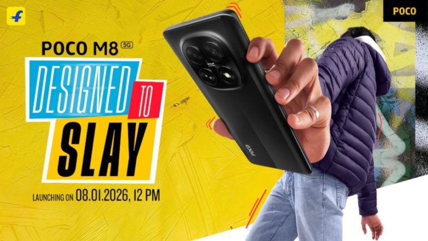 POCO M8 5G Confirmed 7.35mm Slim Design, Jan 8 India Launch