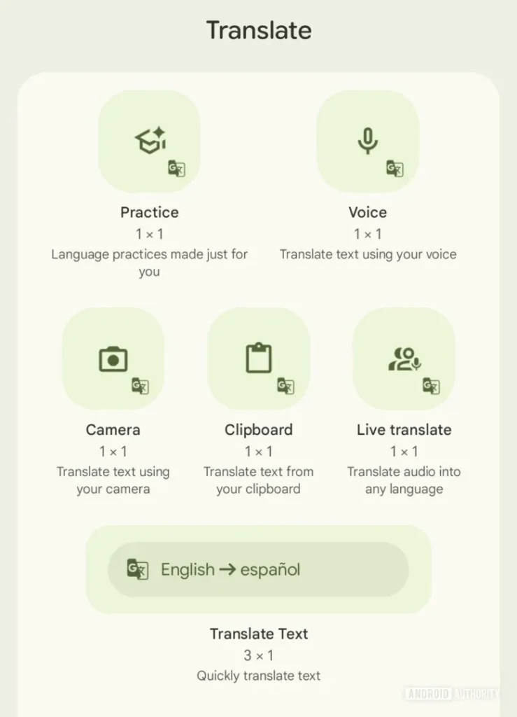 Google Translate 6 New Android Widgets